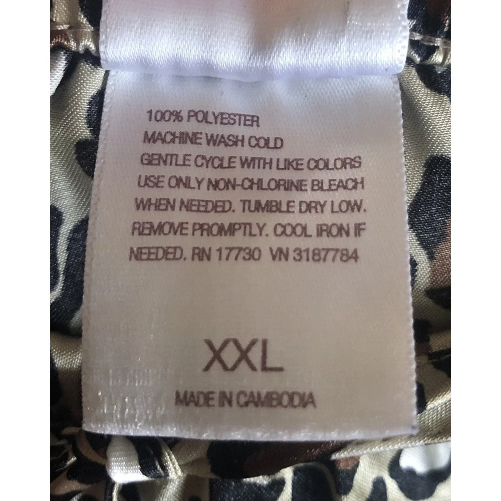 Gilligan & O'Malley Satin Sleep Pants Leopard Print Women's Size XXL